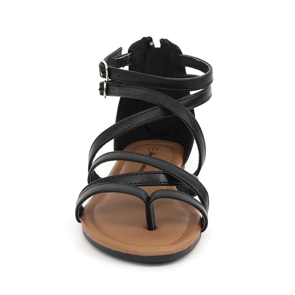 FUNKYMONKEY Girls Gladiator Strap Sandals Flat Fisherman Thong Cross Strappy Sandals - Image 3