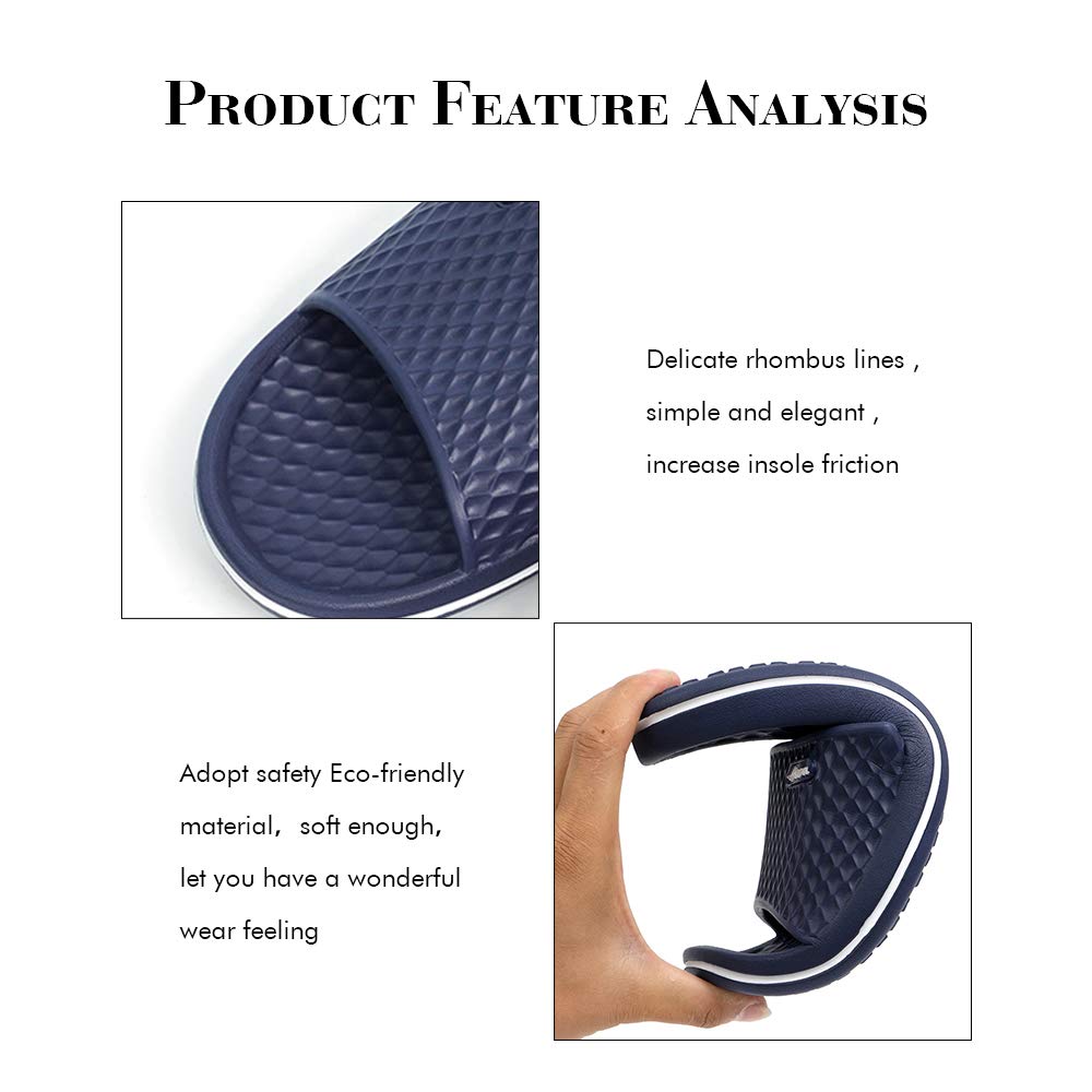 FUNKYMONKEY Men's Shower Slides - Non Slip Quick Drying Sandals for Men – Lightweight Pool Beach Bathroom Slippers Indoor Outdoor - Image 4