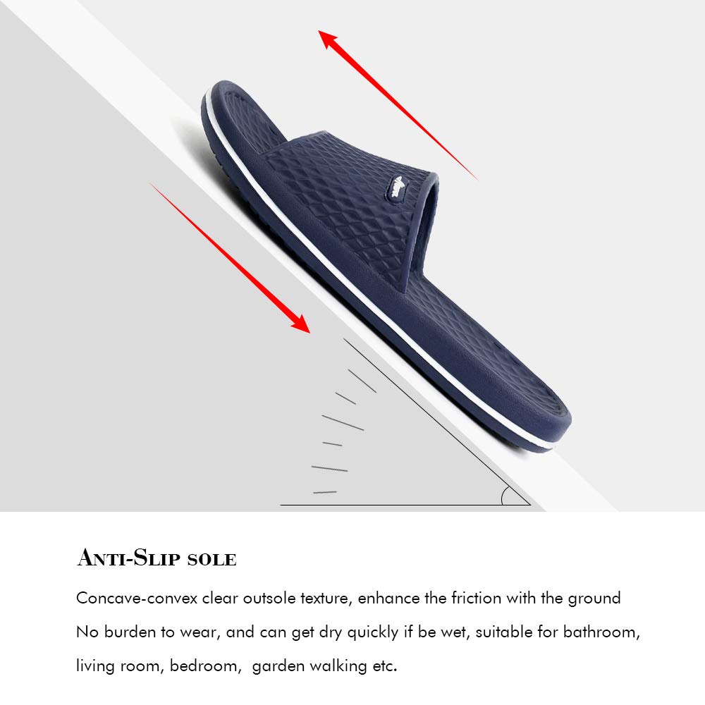 FUNKYMONKEY Men's Shower Slides - Non Slip Quick Drying Sandals for Men – Lightweight Pool Beach Bathroom Slippers Indoor Outdoor - Image 5