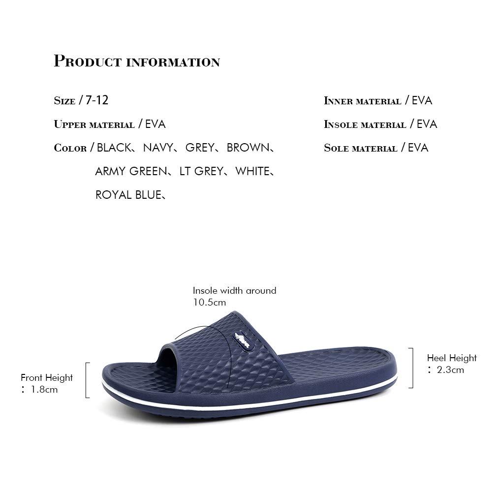 FUNKYMONKEY Men's Shower Slides - Non Slip Quick Drying Sandals for Men – Lightweight Pool Beach Bathroom Slippers Indoor Outdoor - Image 6