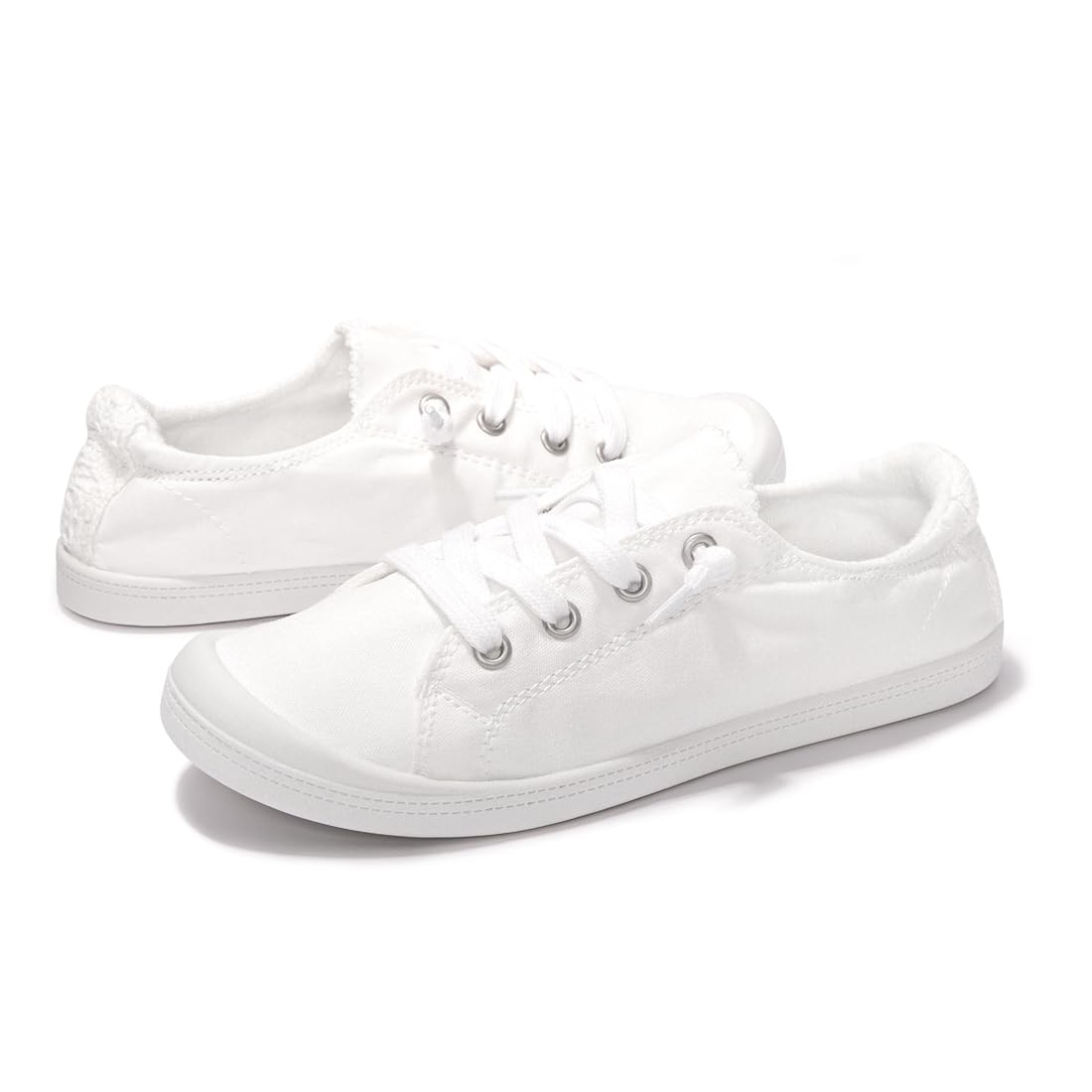 FUNKYMONKEY Shoes for Women, Comfort Low Top Canvas Slip On Sneakers Classic Casual Walking Shoes - Image 3