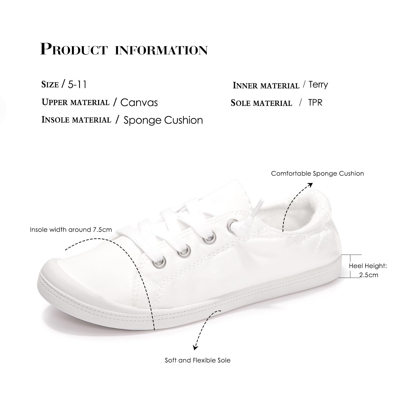 FUNKYMONKEY Shoes for Women, Comfort Low Top Canvas Slip On Sneakers Classic Casual Walking Shoes - Image 6