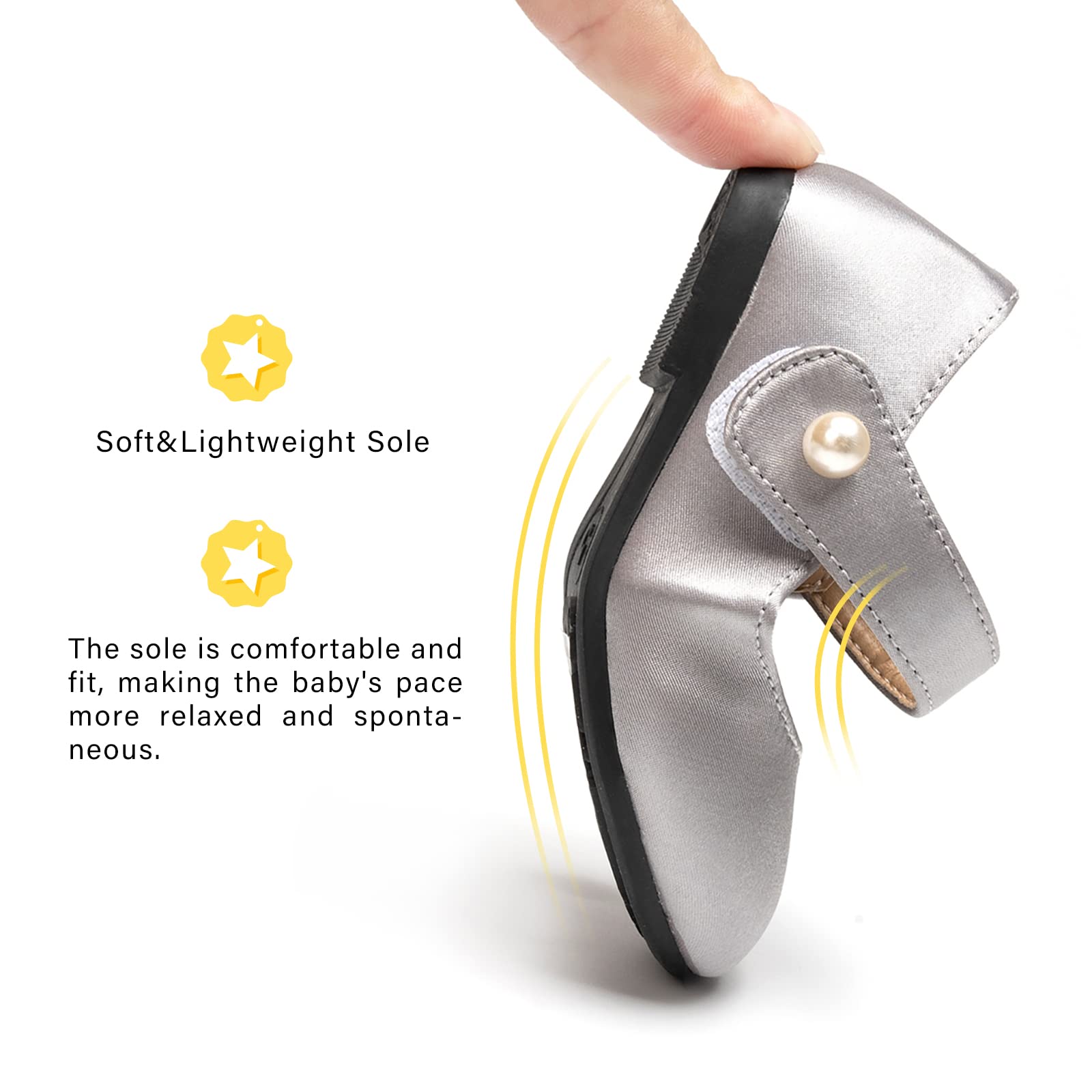 FUNKYMONKEY Toddler/Little Girl Mary Jane Dress Shoes Casual Slip on Ballet Flat - Image 4