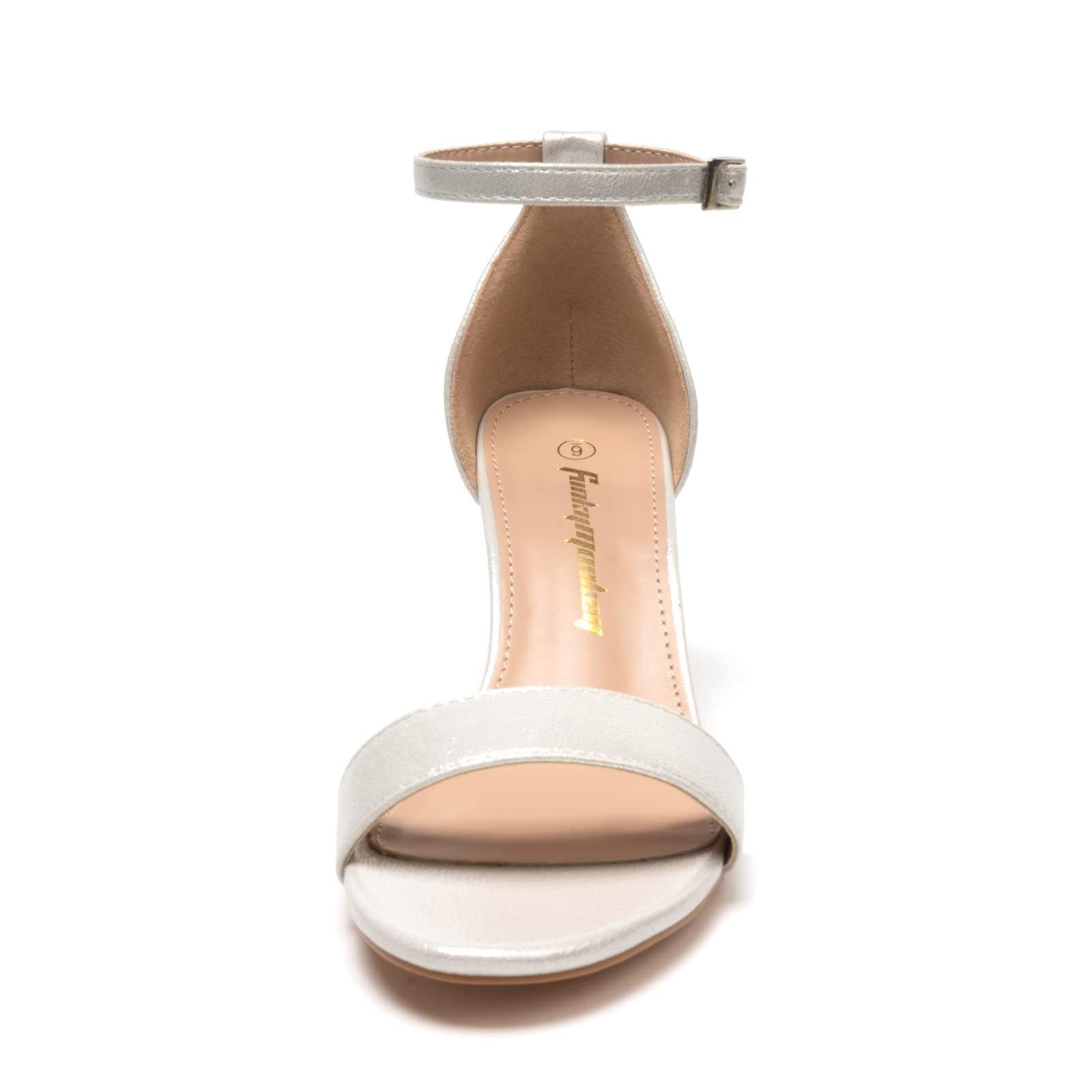 FUNKYMONKEY Women's Chunky High Heels Sandals,Two Strap Open Toe Ankle Strap Heeled Sandal,Party Wedding Strappy Buckle Sandals - Image 3