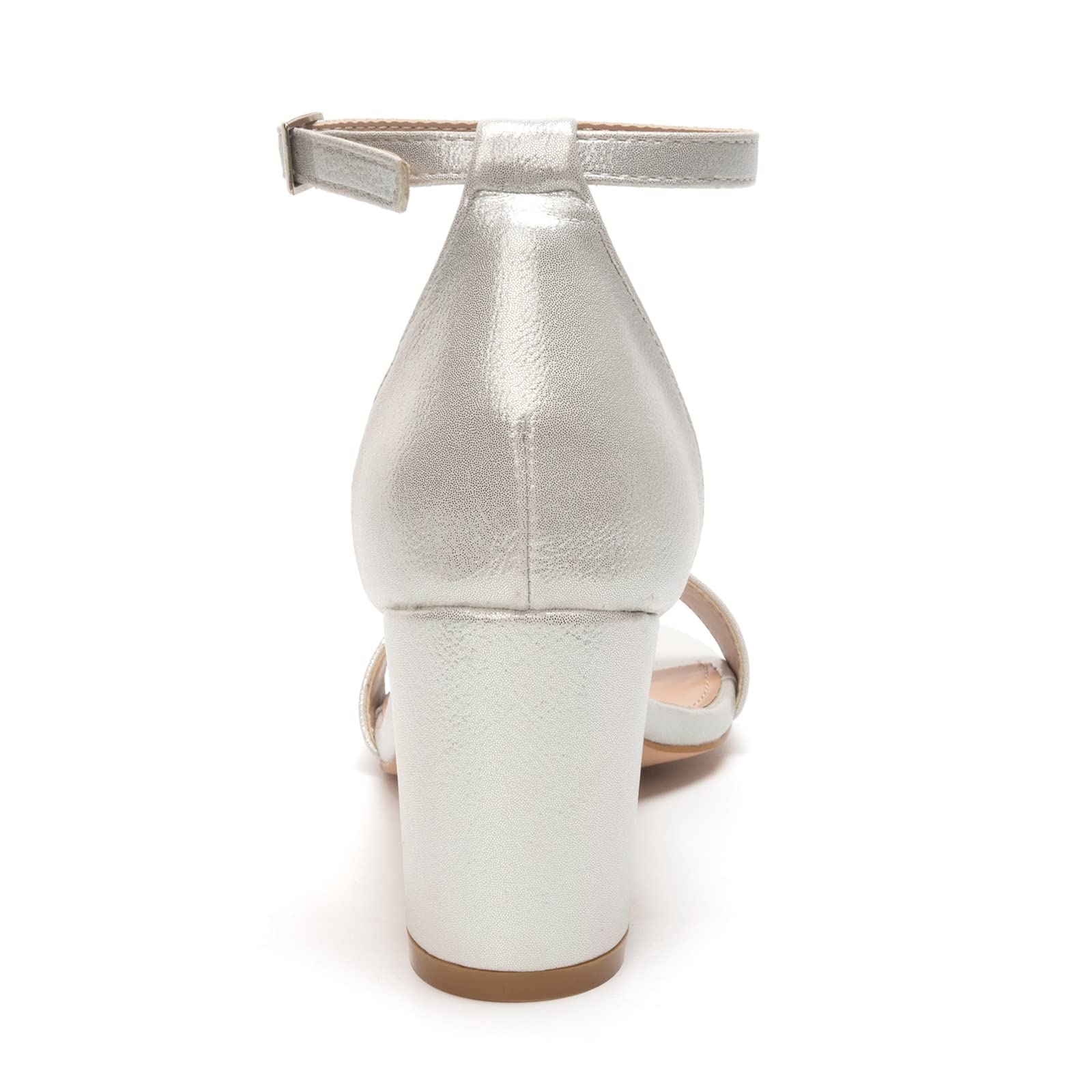 FUNKYMONKEY Women's Chunky High Heels Sandals,Two Strap Open Toe Ankle Strap Heeled Sandal,Party Wedding Strappy Buckle Sandals - Image 4