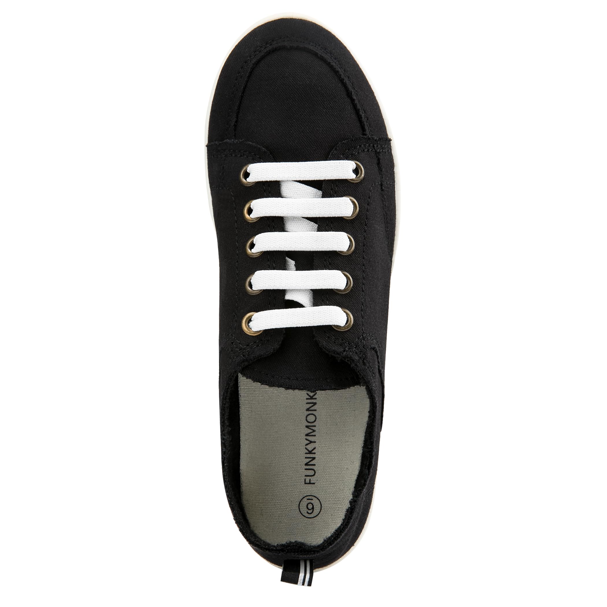 FUNKYMONKEY Womens Classic White Sneakers with Arch Support Slip On Canvas Tennis Shoes Lightweight Low Top Flat Casual Walking Shoes - Image 5