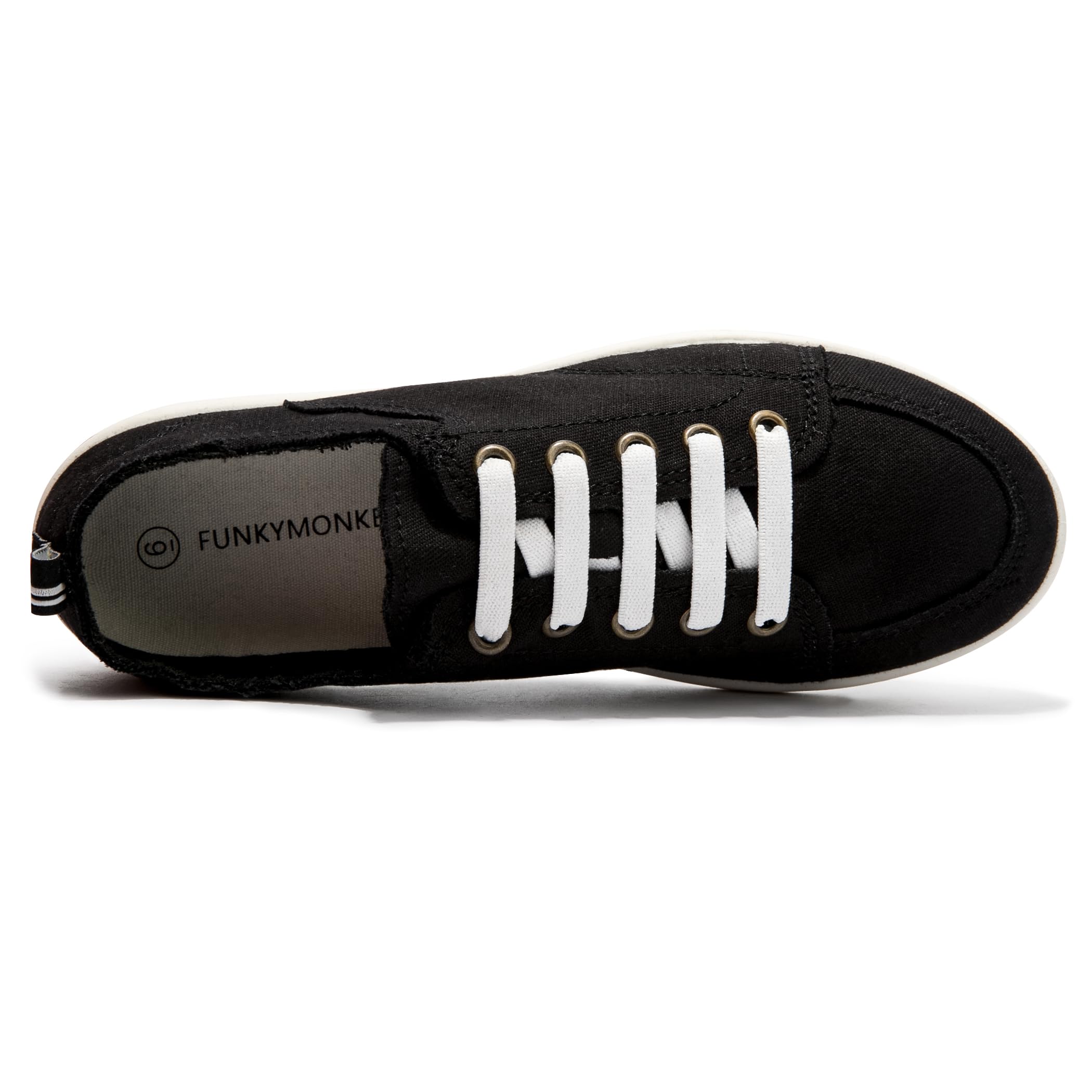 FUNKYMONKEY Womens Classic White Sneakers with Arch Support Slip On Canvas Tennis Shoes Lightweight Low Top Flat Casual Walking Shoes - Image 6